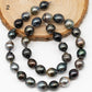 10-11mm Multicolor Round Tahitian Pearl Bead with High Luster, In Full Strand with Blemishes for Making, SKU # 2268TH