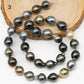 10-11mm Multicolor Round Tahitian Pearl Bead with High Luster, In Full Strand with Blemishes for Making, SKU # 2268TH