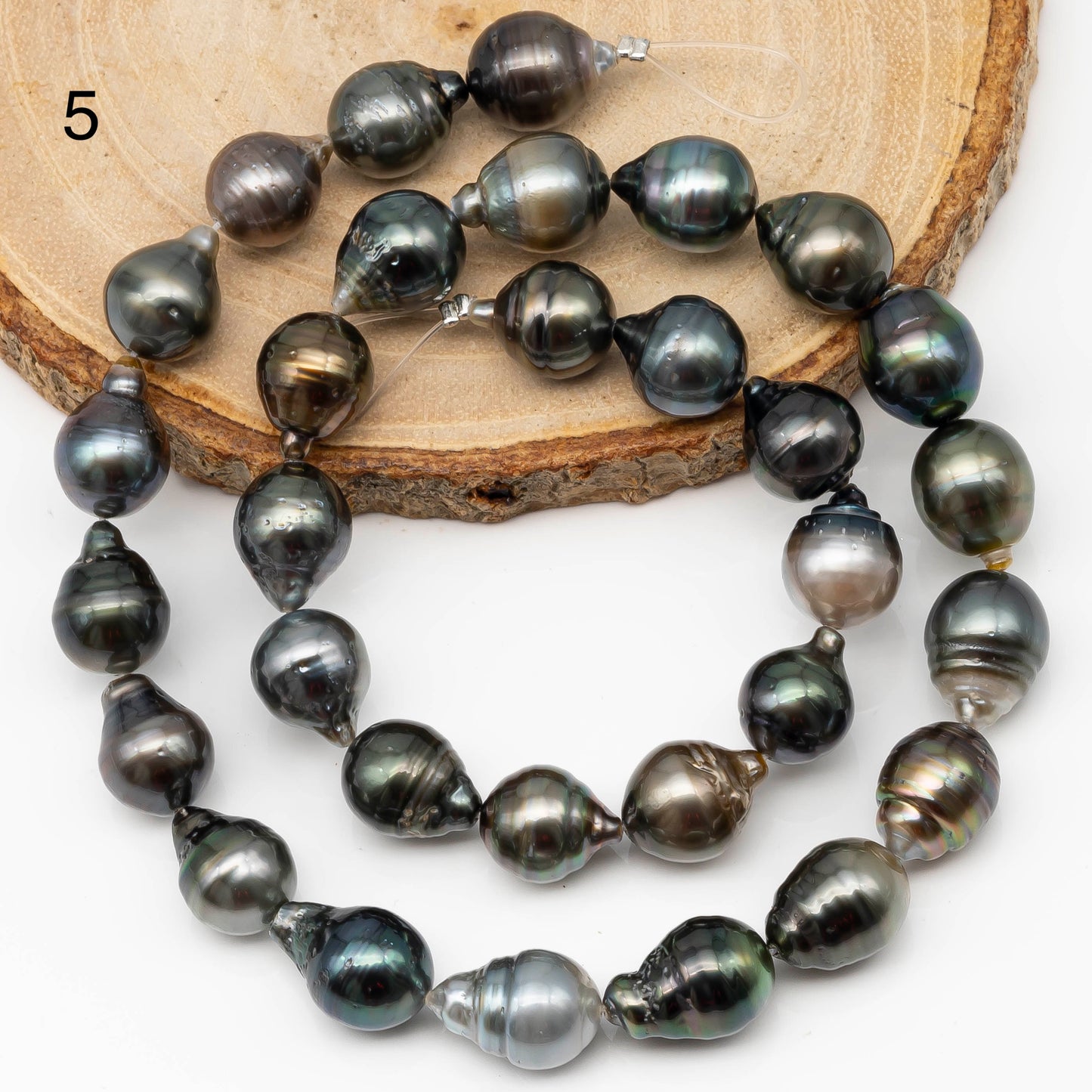 10-11mm Multicolor Round Tahitian Pearl Bead with High Luster, In Full Strand with Blemishes for Making, SKU # 2268TH