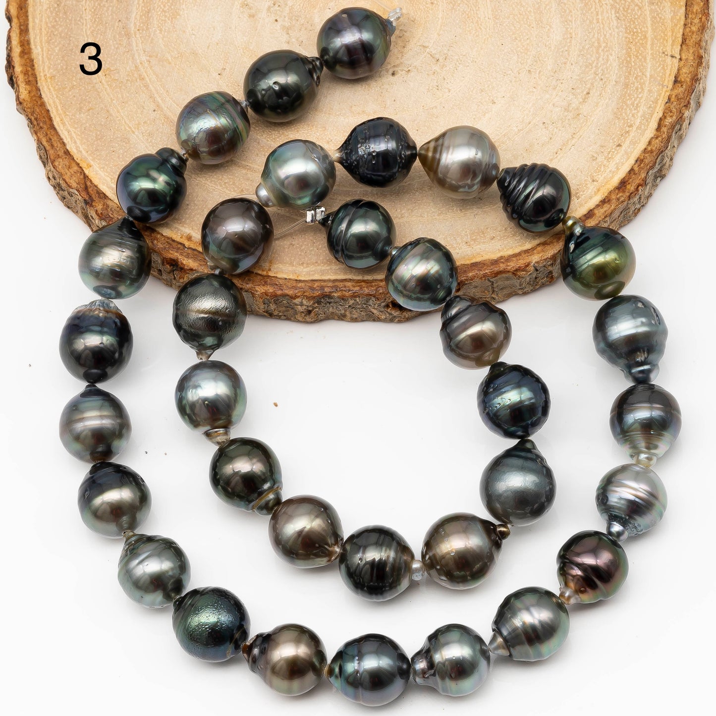 10-11mm Tahitian Pearl in Full Strand with All Natural Color with High Luster for Jewelry Making, SKU# 2269TH