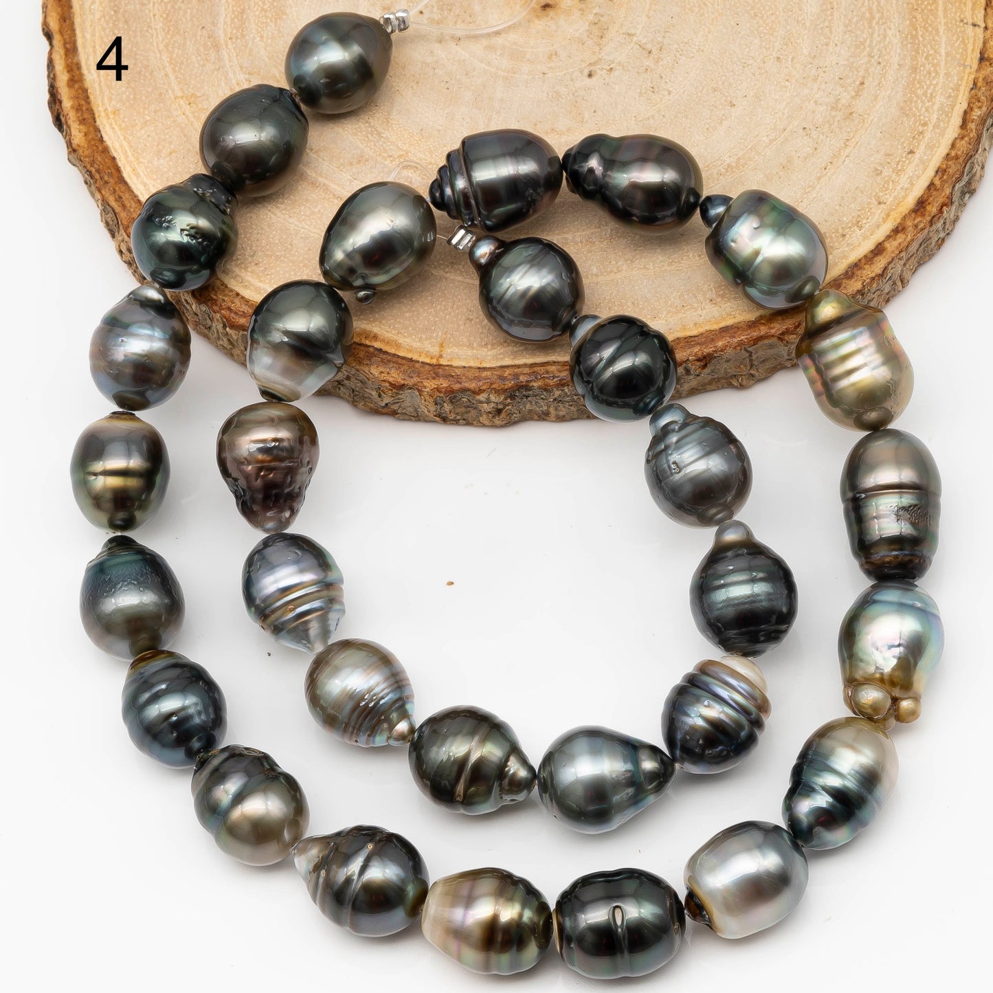 11-12mm Multicolor Tahitian Pearl Bead with High Luster, In Full Strand with Blemishes for Making, SKU # 2270TH