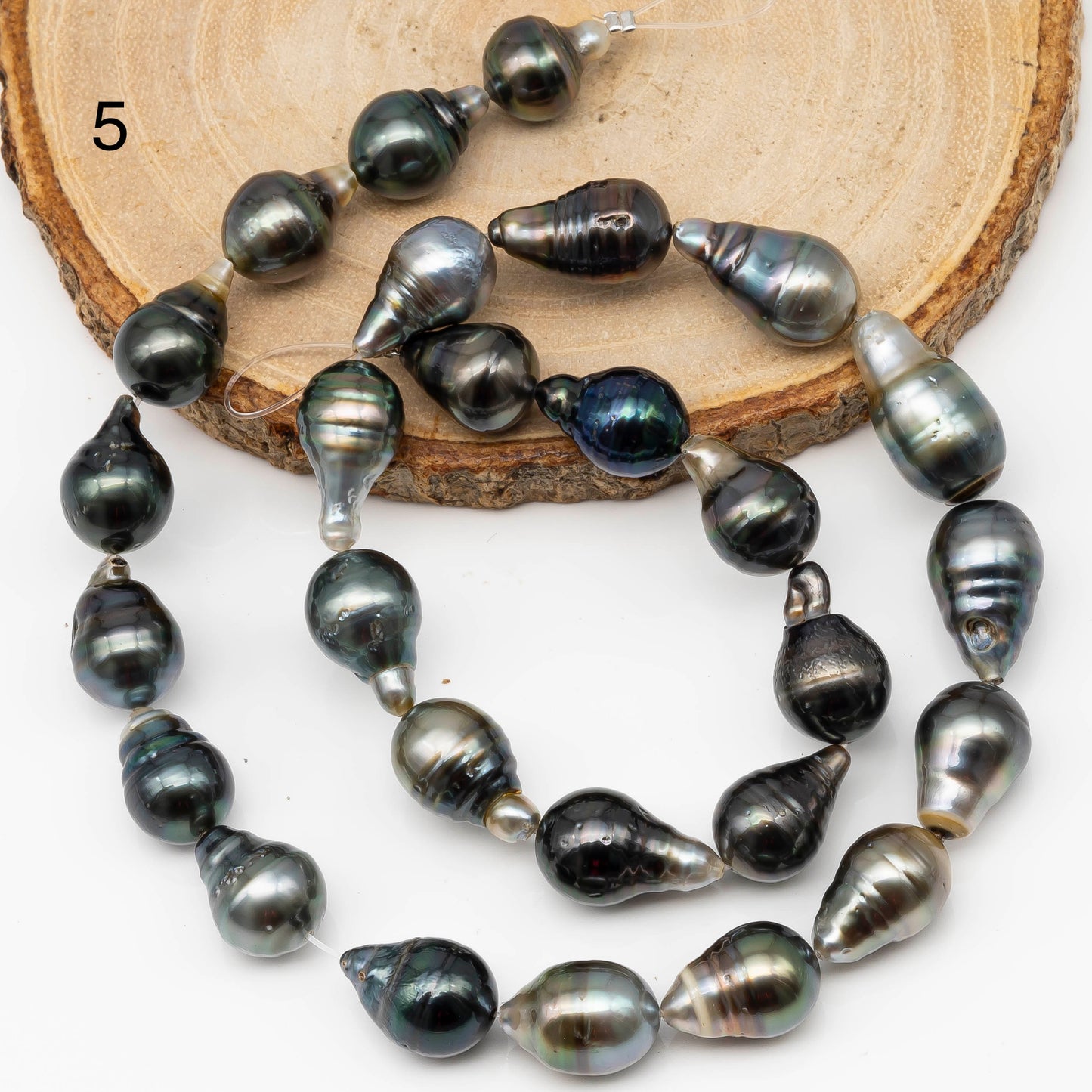 11-12mm Multicolor Tahitian Pearl Bead with High Luster, In Full Strand with Blemishes for Making, SKU # 2270TH