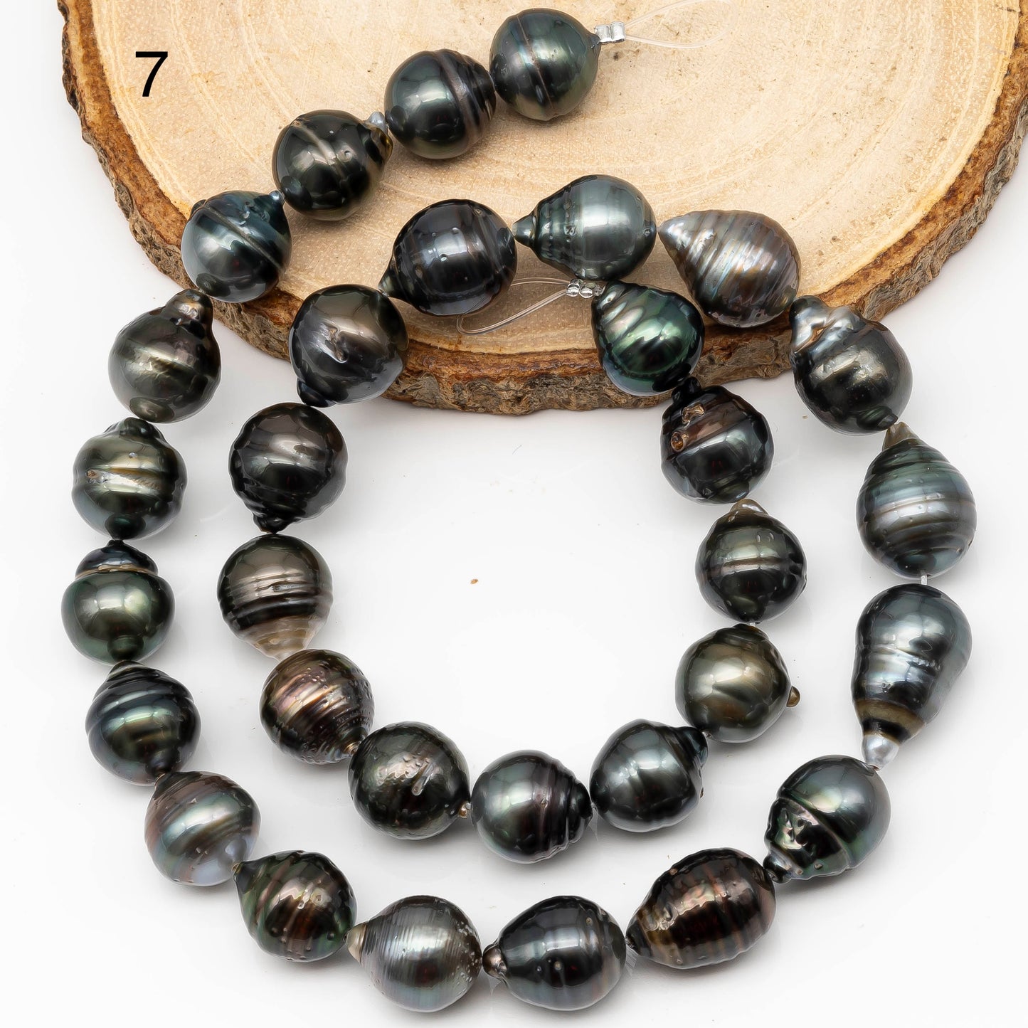 11-12mm Multicolor Tahitian Pearl Bead with High Luster, In Full Strand with Blemishes for Making, SKU # 2270TH