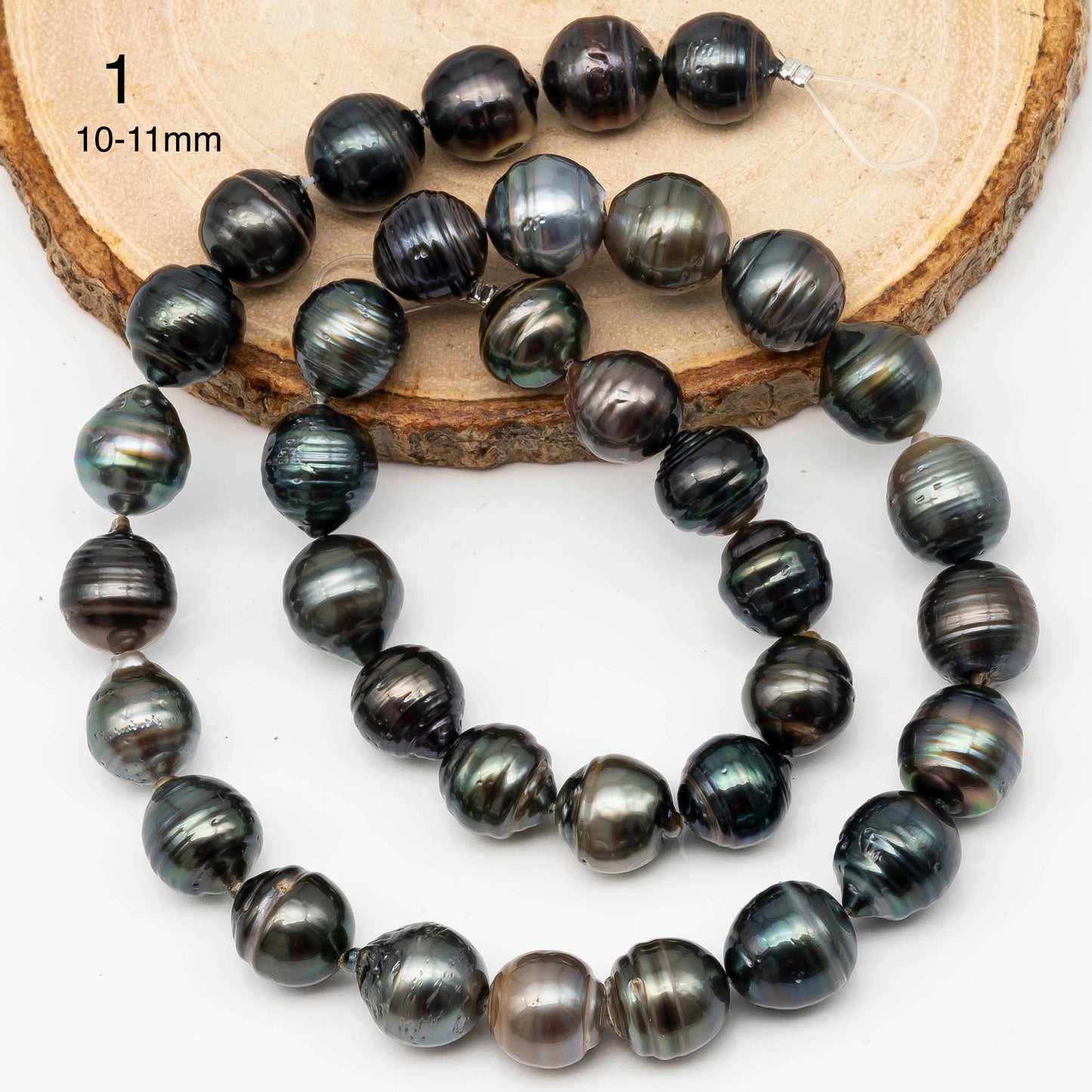 11-12mm Tahitian Pearl in Full Strand with All Natural Color with High Luster for Jewelry Making, SKU# 2271TH