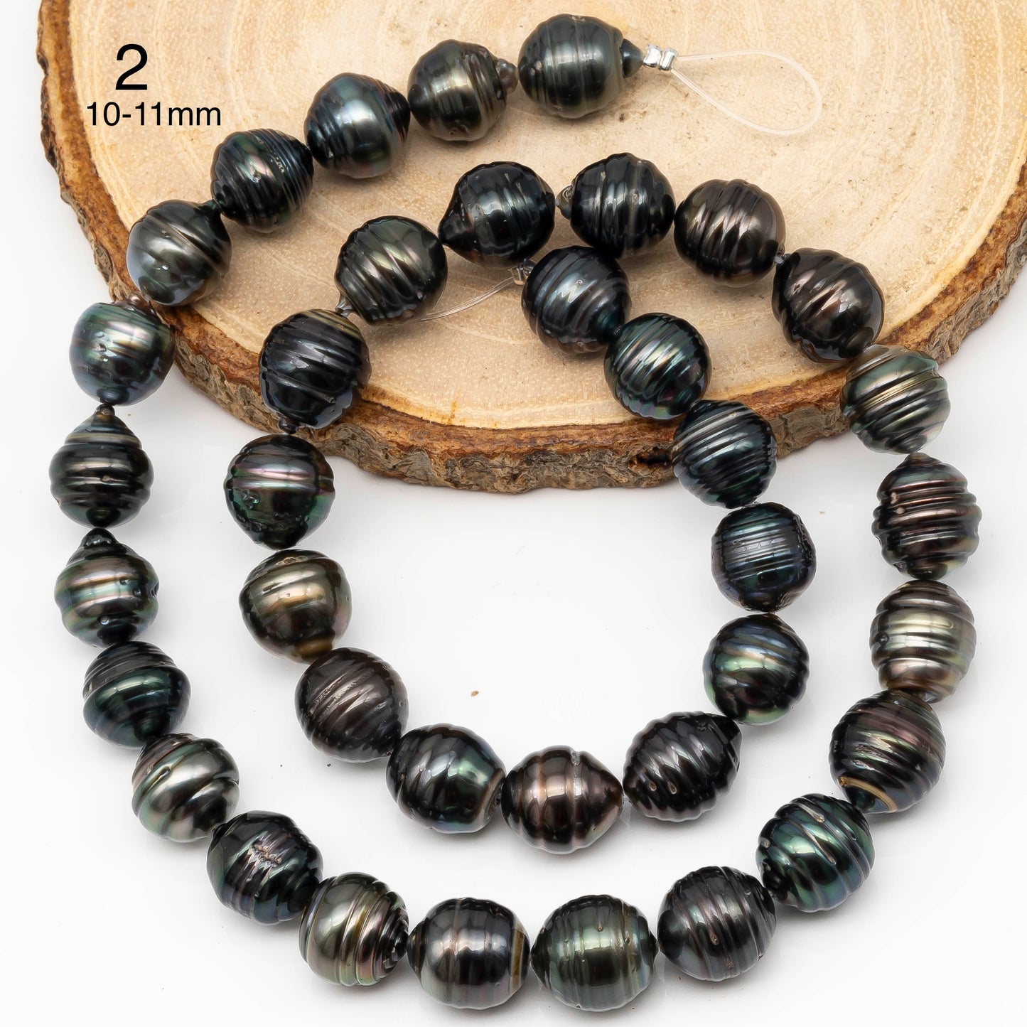 11-12mm Tahitian Pearl in Full Strand with All Natural Color with High Luster for Jewelry Making, SKU# 2271TH