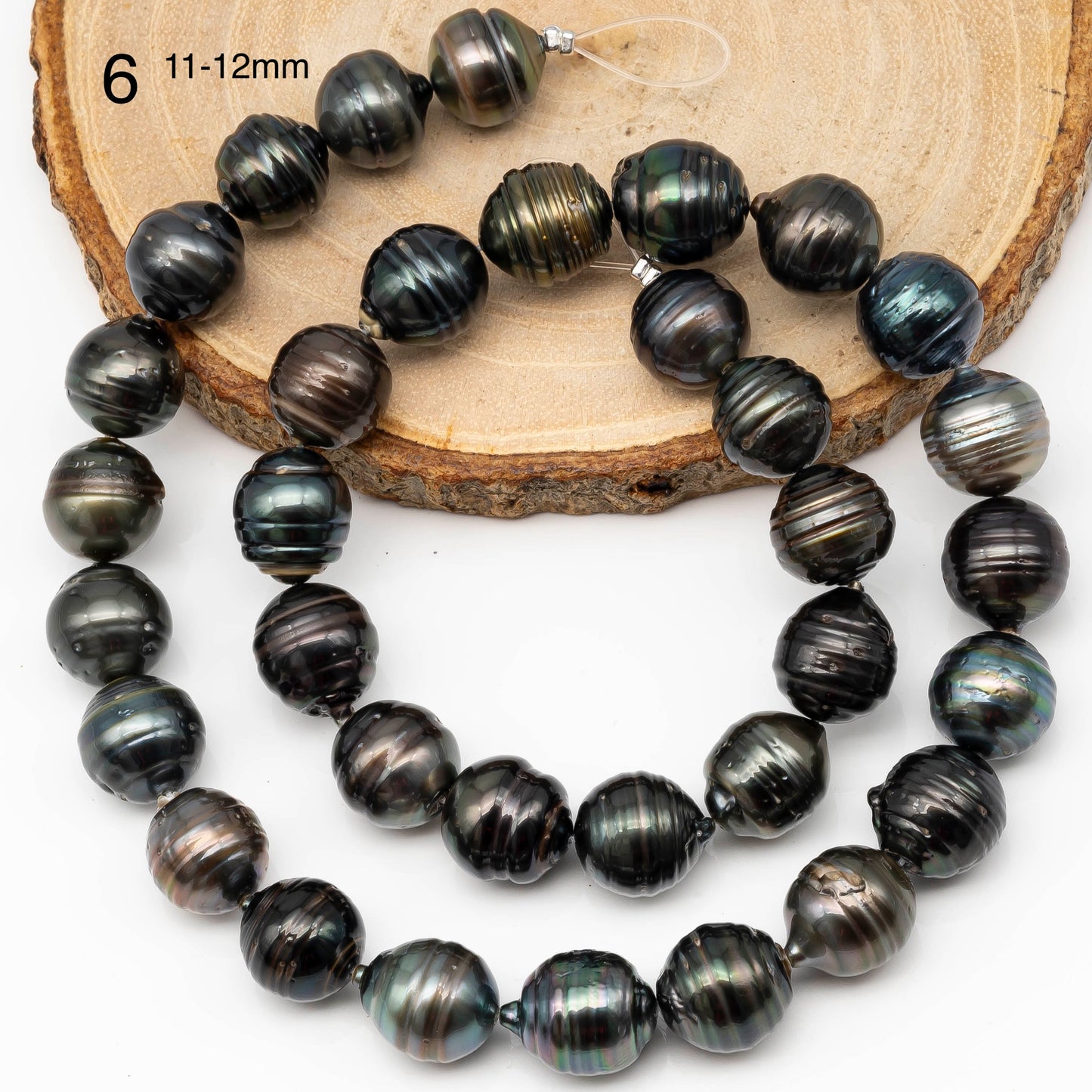 11-12mm Tahitian Pearl in Full Strand with All Natural Color with High Luster for Jewelry Making, SKU# 2271TH