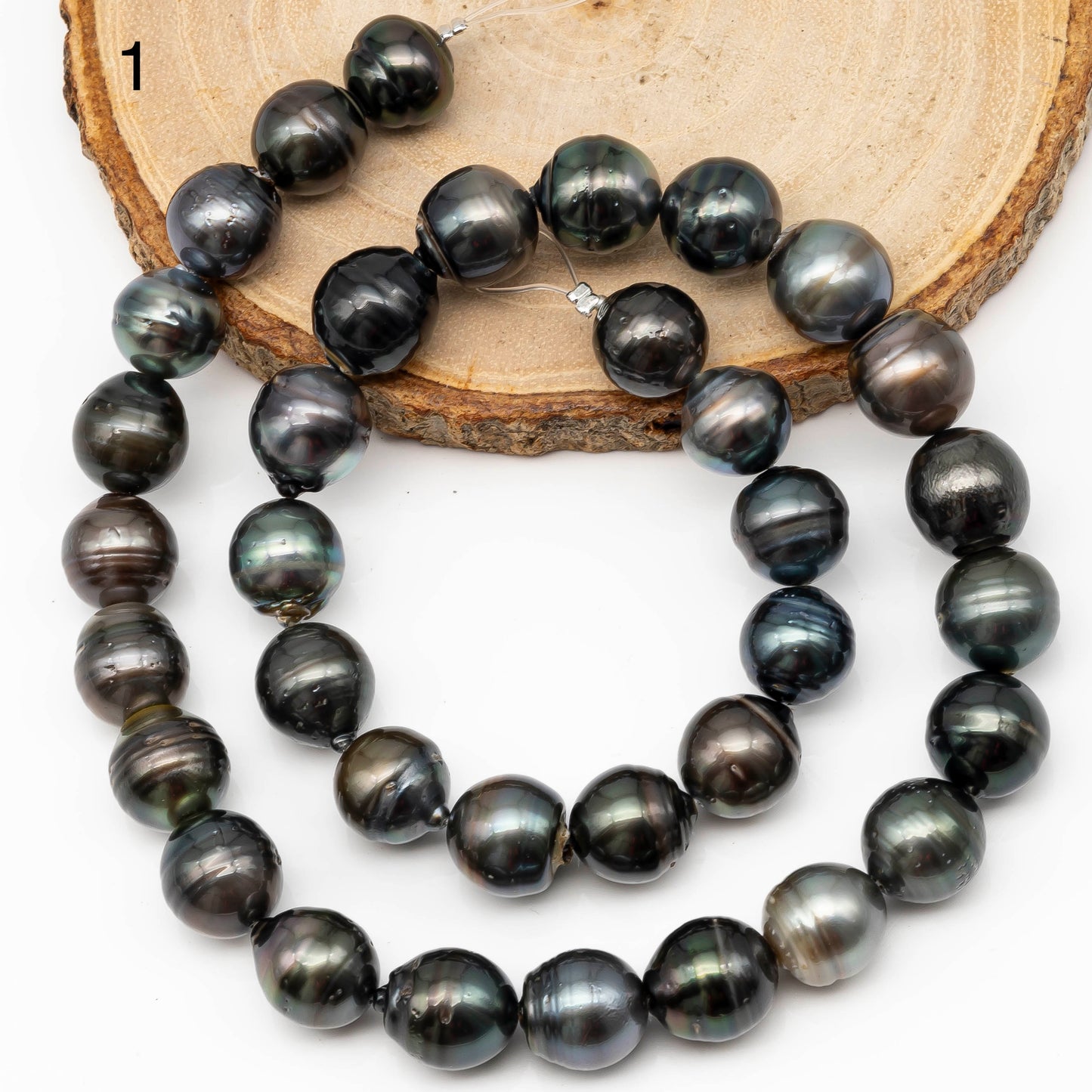 11-12mm Multicolor Tahitian Pearl Bead with High Luster, In Full Strand with Blemishes for Making, SKU # 2272TH