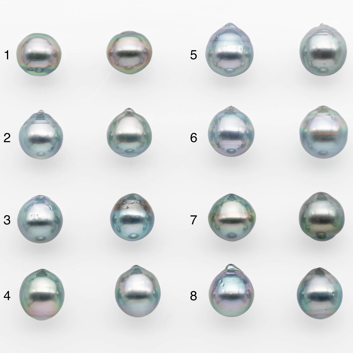 10-11mm Matching Pair Tahitian Pearl in Amazing Luster, Undrilled for Making Earring or Pendant, SKU # 2329TH