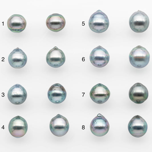 10-11mm Matching Pair Tahitian Pearl in Amazing Luster, Undrilled for Making Earring or Pendant, SKU # 2329TH