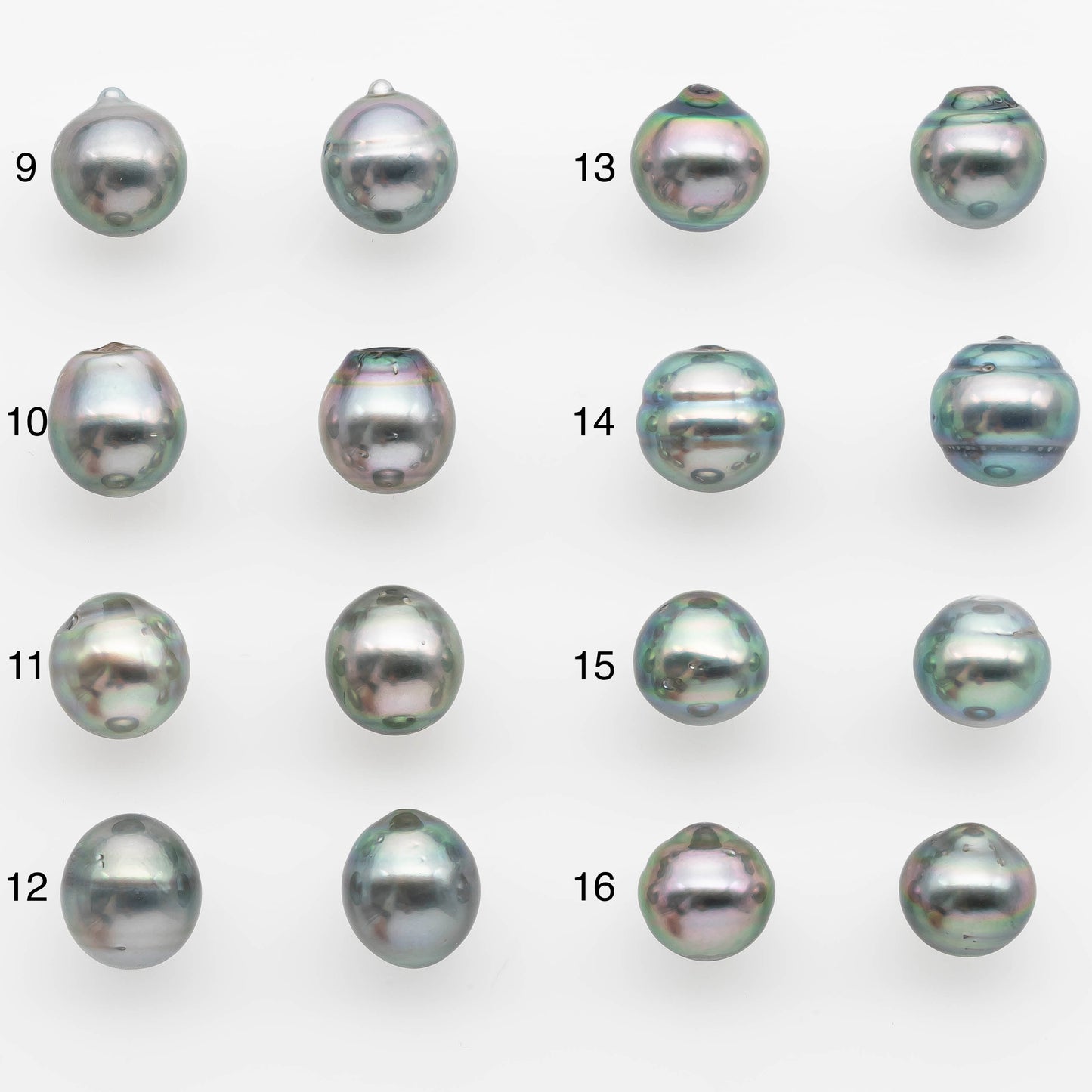 10-11mm Matching Pair Tahitian Pearl in Amazing Luster, Undrilled for Making Earring or Pendant, SKU # 2329TH