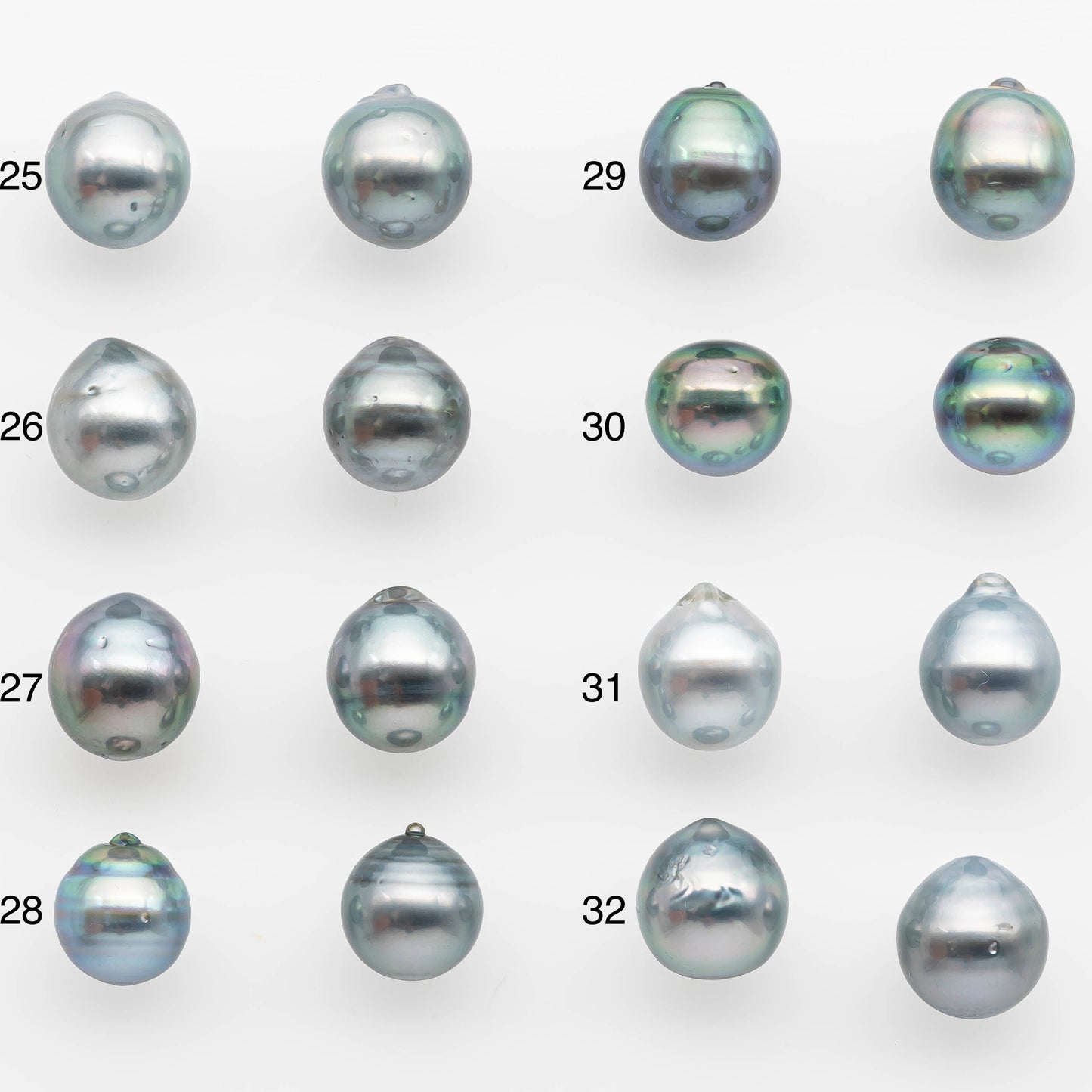 10-11mm Matching Pair Tahitian Pearl in Amazing Luster, Undrilled for Making Earring or Pendant, SKU # 2329TH