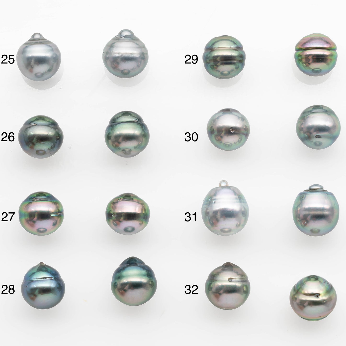 10-11mm Matching Pair Tahitian Pearl in Amazing Luster, Undrilled for Making Earring or Pendant, SKU # 2330TH