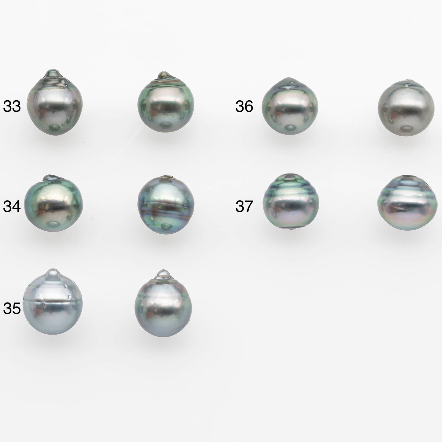 10-11mm Matching Pair Tahitian Pearl in Amazing Luster, Undrilled for Making Earring or Pendant, SKU # 2330TH