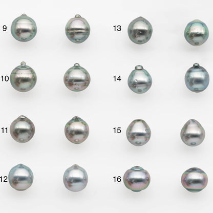 9-10mm Matching Pair Tahitian Pearl in Amazing Luster, Undrilled for Making Earring or Pendant, SKU # 2331TH