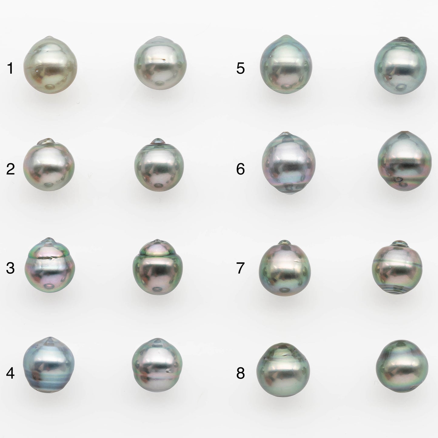 9-10mm Matching Pair Tahitian Pearl in Amazing Luster, Undrilled for Making Earring or Pendant, SKU # 2332TH