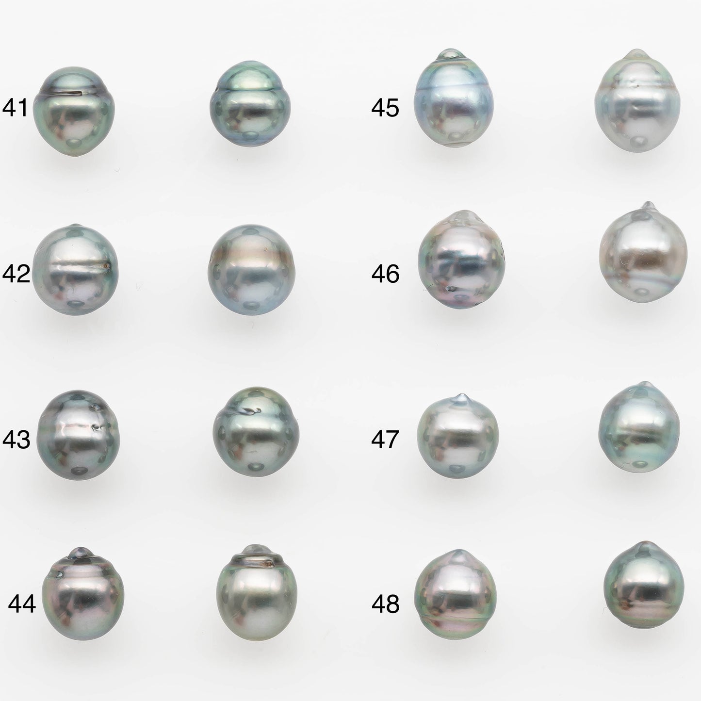 9-10mm Matching Pair Tahitian Pearl in Amazing Luster, Undrilled for Making Earring or Pendant, SKU # 2332TH