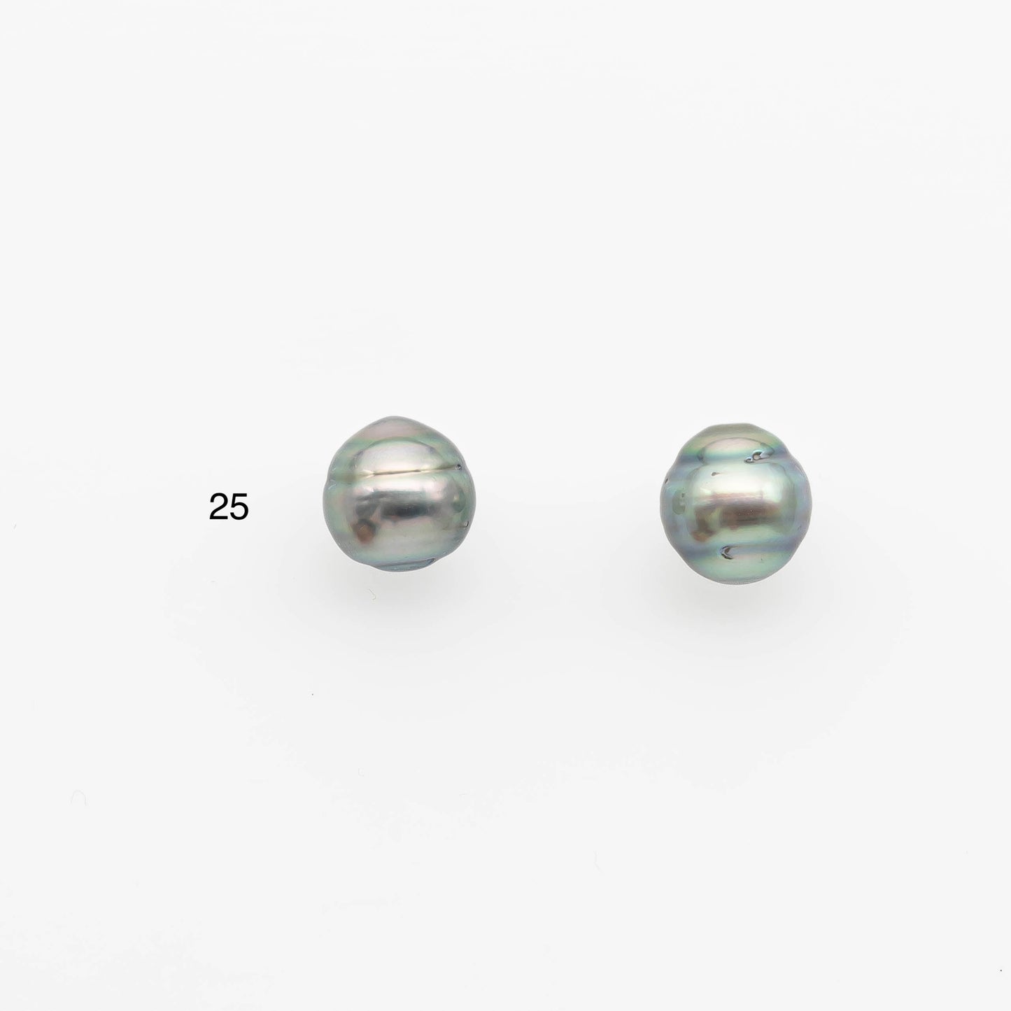 9-10mm Matching Pair Tahitian Pearl in Amazing Luster, Undrilled for Making Earring or Pendant, SKU # 2333TH