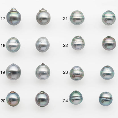 9-10mm Matching Pair Tahitian Pearl in Amazing Luster, Undrilled for Making Earring or Pendant, SKU # 2334TH