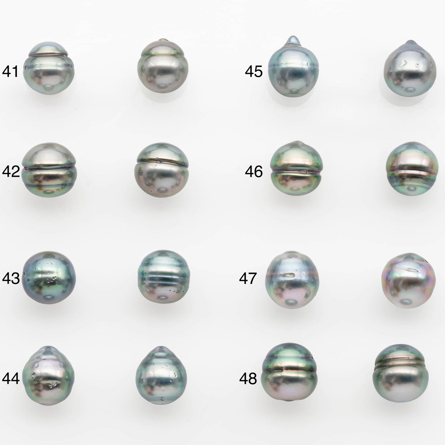 9-10mm Matching Pair Tahitian Pearl in Amazing Luster, Undrilled for Making Earring or Pendant, SKU # 2334TH