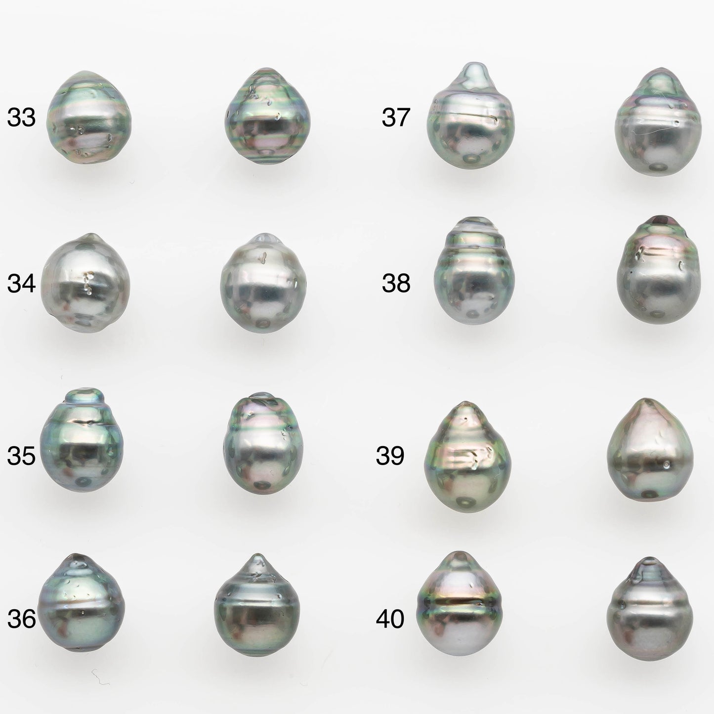 9-10mm Matching Pair Tahitian Pearl in Amazing Luster, Undrilled for Making Earring or Pendant, SKU # 2336TH