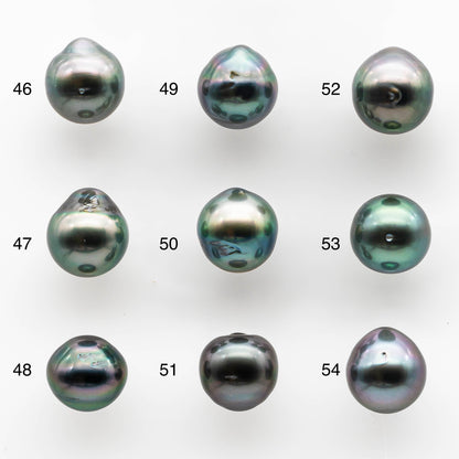 9-10mm Tahitian Pearl Drop with High Luster and Natural Color with Minor Blemishes, Loose Single Piece Undrilled, SKU # 2056TH