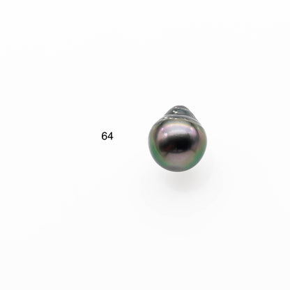 9-10mm Tahitian Pearl Drop with High Luster and Natural Color with Minor Blemishes, Loose Single Piece Undrilled, SKU # 2056TH