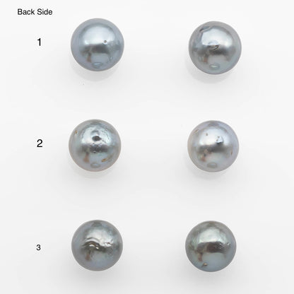 8-10mm Matching Pair Tahitian Pearl in High Luster, Undrilled for Making Earring or Pendant, SKU # 2347TH