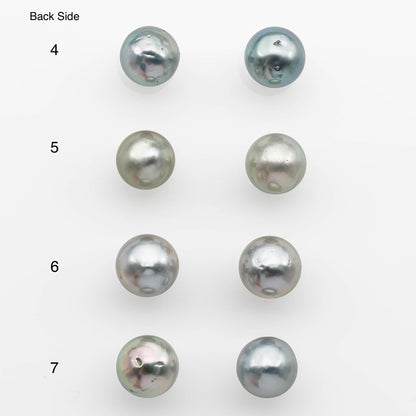 8-10mm Matching Pair Tahitian Pearl in High Luster, Undrilled for Making Earring or Pendant, SKU # 2347TH