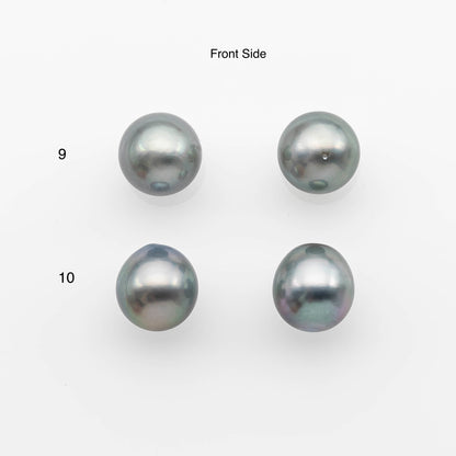 10-11mm Matching Pair Tahitian Pearl in High Luster, Undrilled for Making Earring or Pendant, SKU # 2348TH