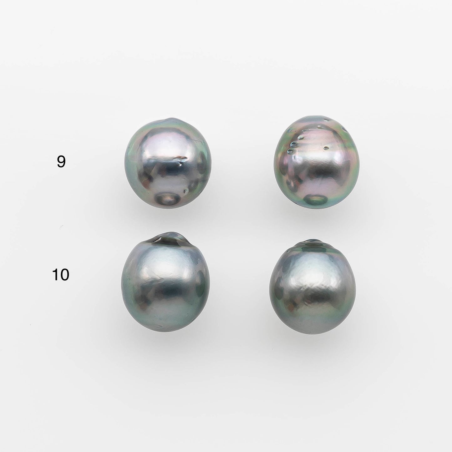 11-12mm Matching Pair Tahitian Pearl in High Luster, Undrilled for Making Earring or Pendant, SKU # 2353TH