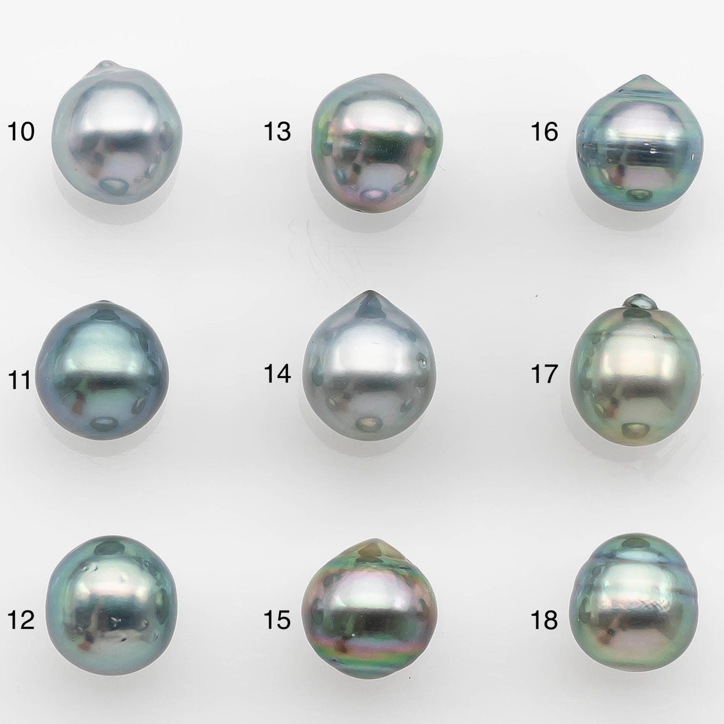 8-9mm Tahitian Pearl with High Luster and Natural Color in Silver Blue with Minor Blemishes, Loose Single Piece Undrilled, SKU # 2355TH