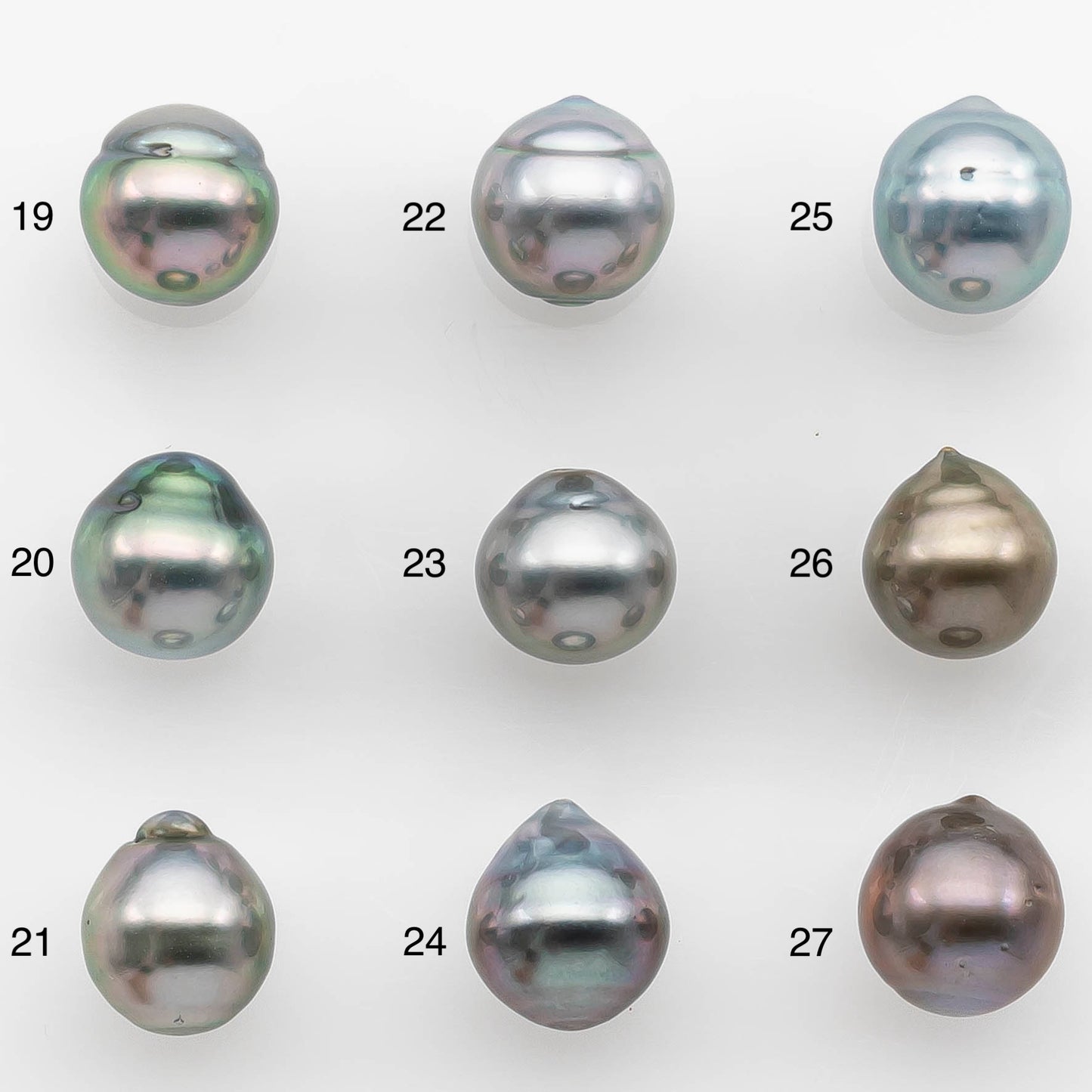 8-9mm Tahitian Pearl with High Luster and Natural Color in Silver Blue with Minor Blemishes, Loose Single Piece Undrilled, SKU # 2355TH