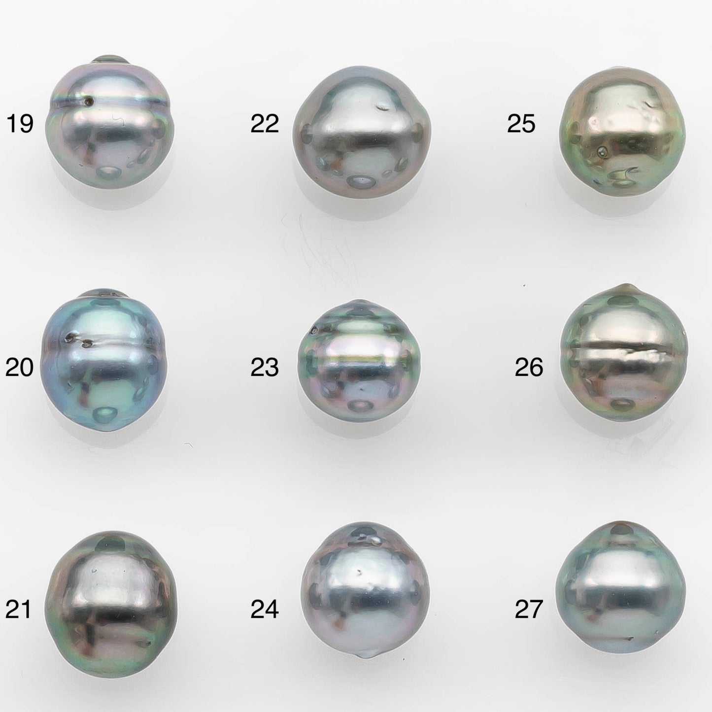 8-9mm Tahitian Pearl with High Luster and Natural Color in Silver Blue with Minor Blemishes, Loose Single Piece Undrilled, SKU # 2356TH