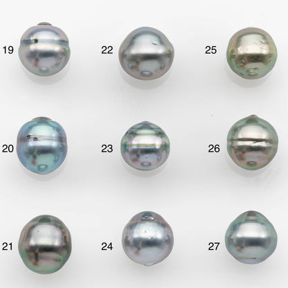 8-9mm Tahitian Pearl with High Luster and Natural Color in Silver Blue with Minor Blemishes, Loose Single Piece Undrilled, SKU # 2356TH