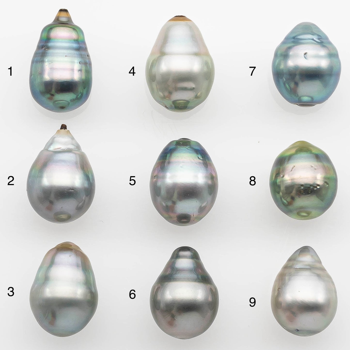 9-10mm Tahitian Pearl Drop with High Luster and Natural Color in Silver Blue with Minor Blemishe, Loose Single Piece Undrilled, SKU # 2358TH