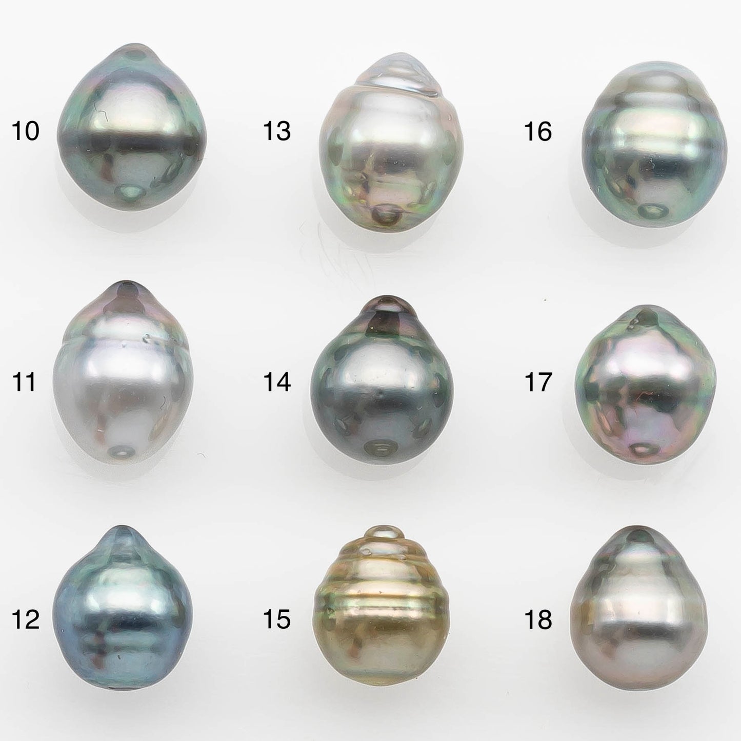 9-10mm Tahitian Pearl Drop with High Luster and Natural Color in Silver Blue with Minor Blemishe, Loose Single Piece Undrilled, SKU # 2358TH