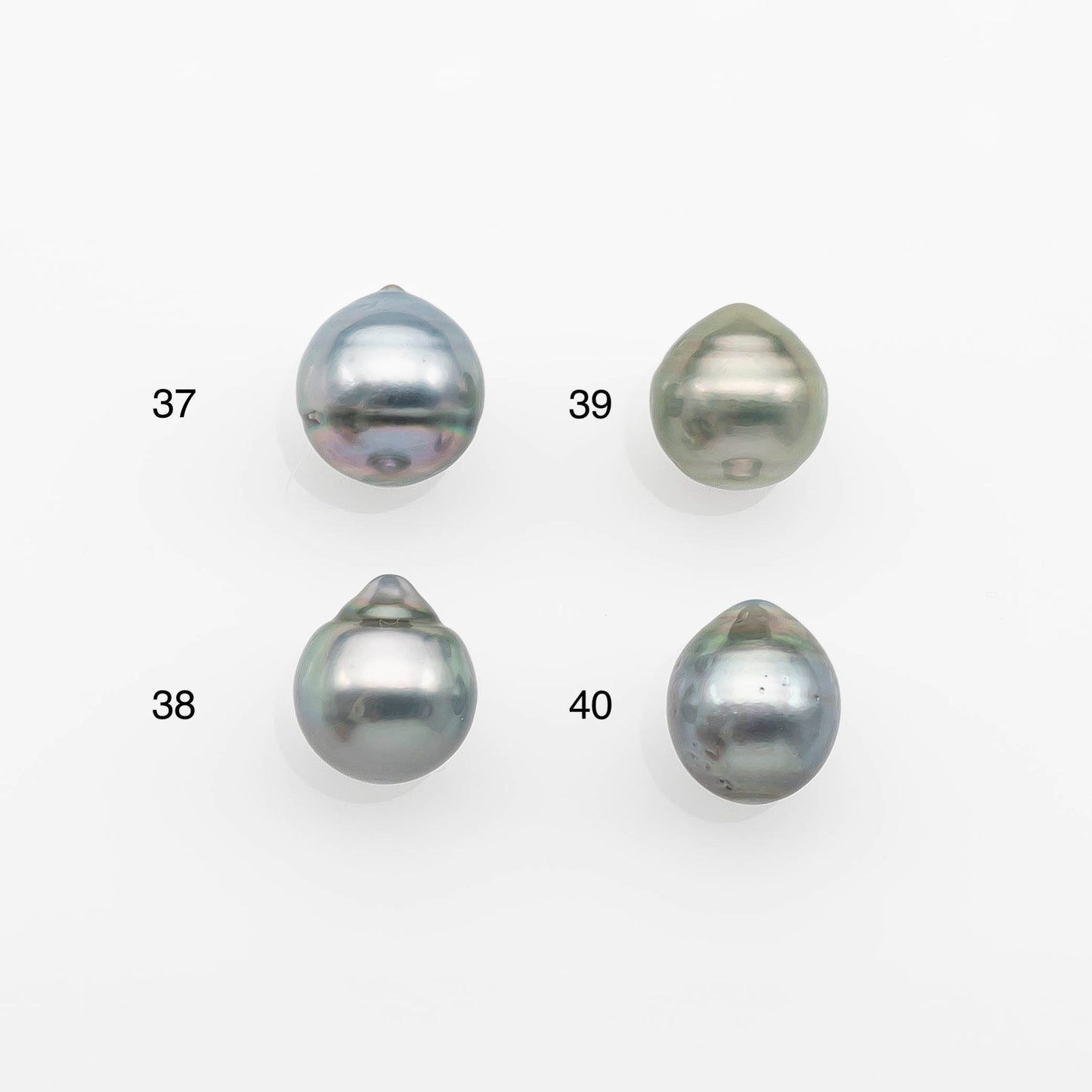 9-10mm Tahitian Pearl Drop with High Luster and Natural Color in Silver Blue with Minor Blemishe, Loose Single Piece Undrilled, SKU # 2358TH