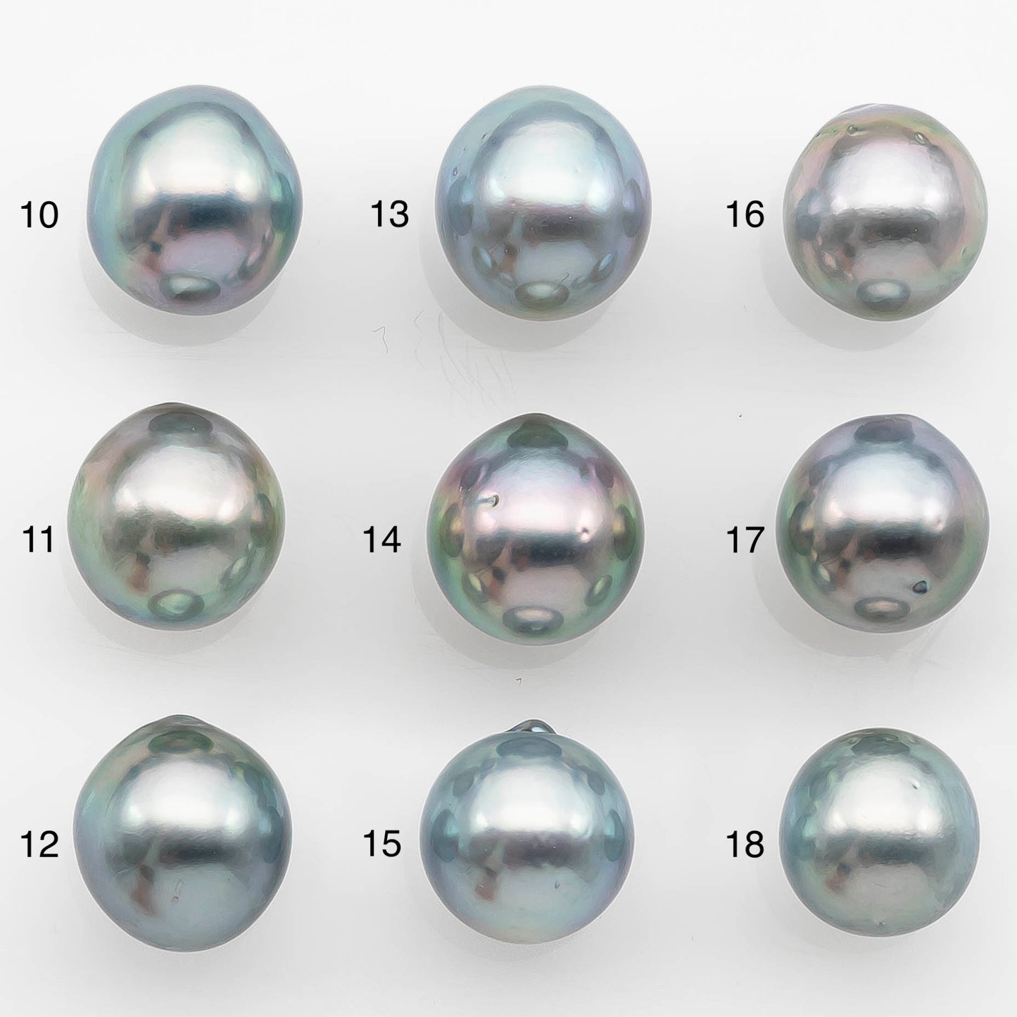 10-11mm Tahitian Pearl with High Luster and Natural Color in Silver Blue, Loose Single Piece Undrilled, SKU # 2360TH