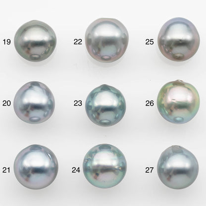 10-11mm Tahitian Pearl with High Luster and Natural Color in Silver Blue, Loose Single Piece Undrilled, SKU # 2360TH