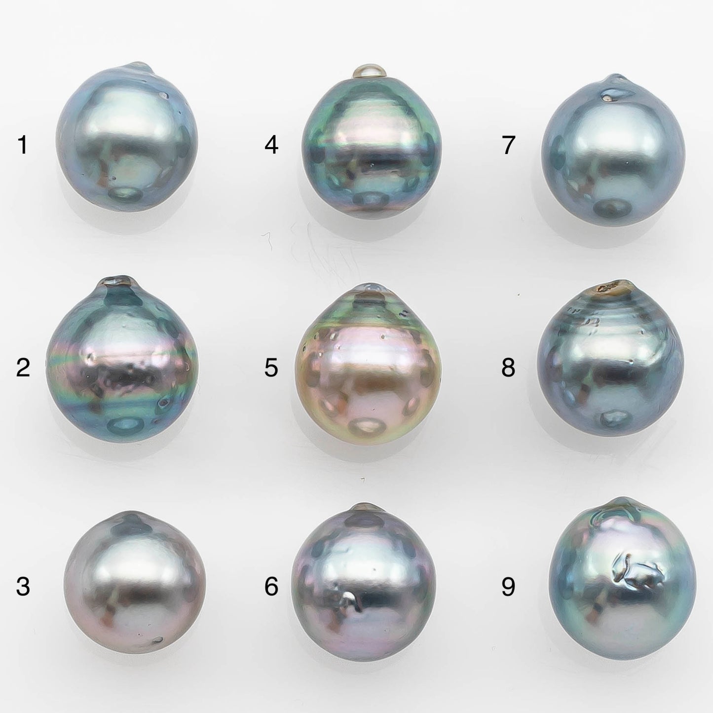 10-11mm Tahitian Pearl with High Luster and Natural Color in Silver Blue, Loose Single Piece Undrilled, SKU #2361TH