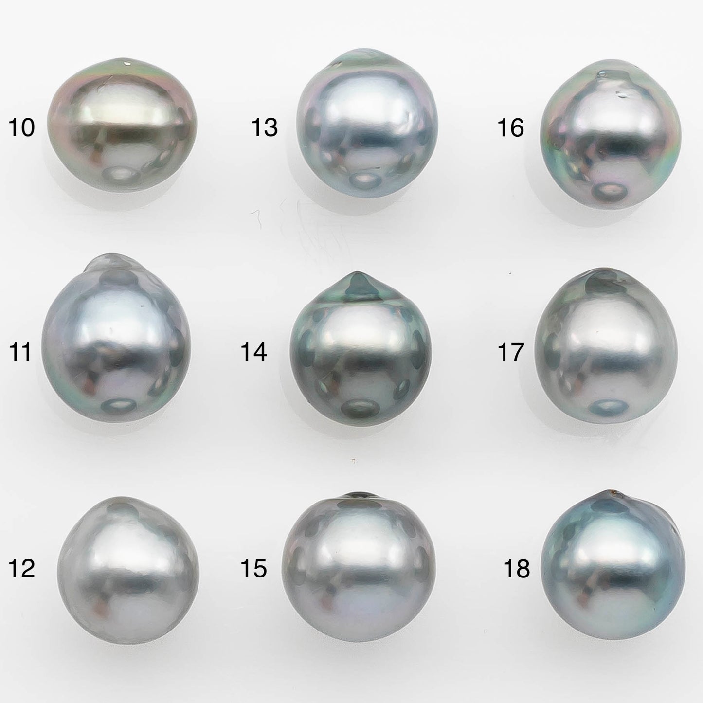 10-11mm Tahitian Pearl with High Luster and Natural Color in Silver Blue, Loose Single Piece Undrilled, SKU #2361TH