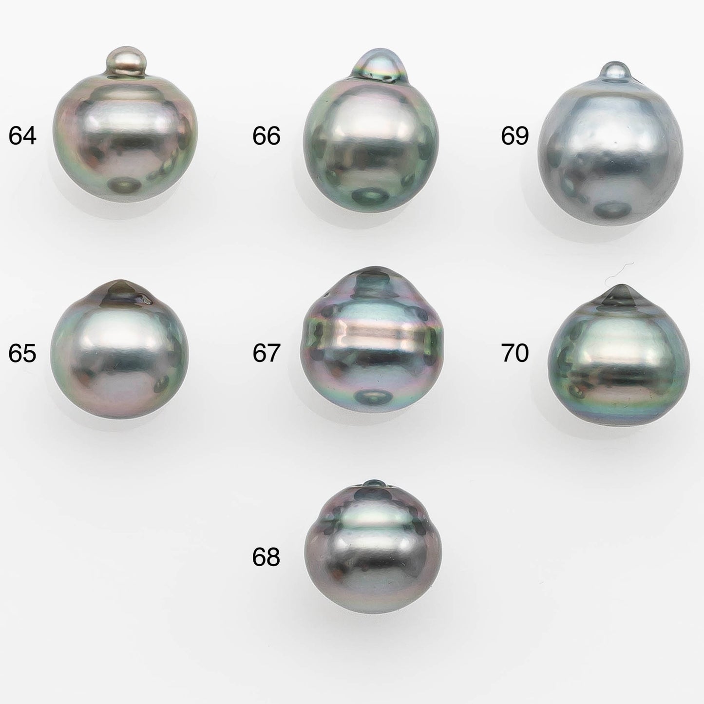 10-11mm Tahitian Pearl with High Luster and Natural Color in Silver Blue, Loose Single Piece Undrilled, SKU #2361TH