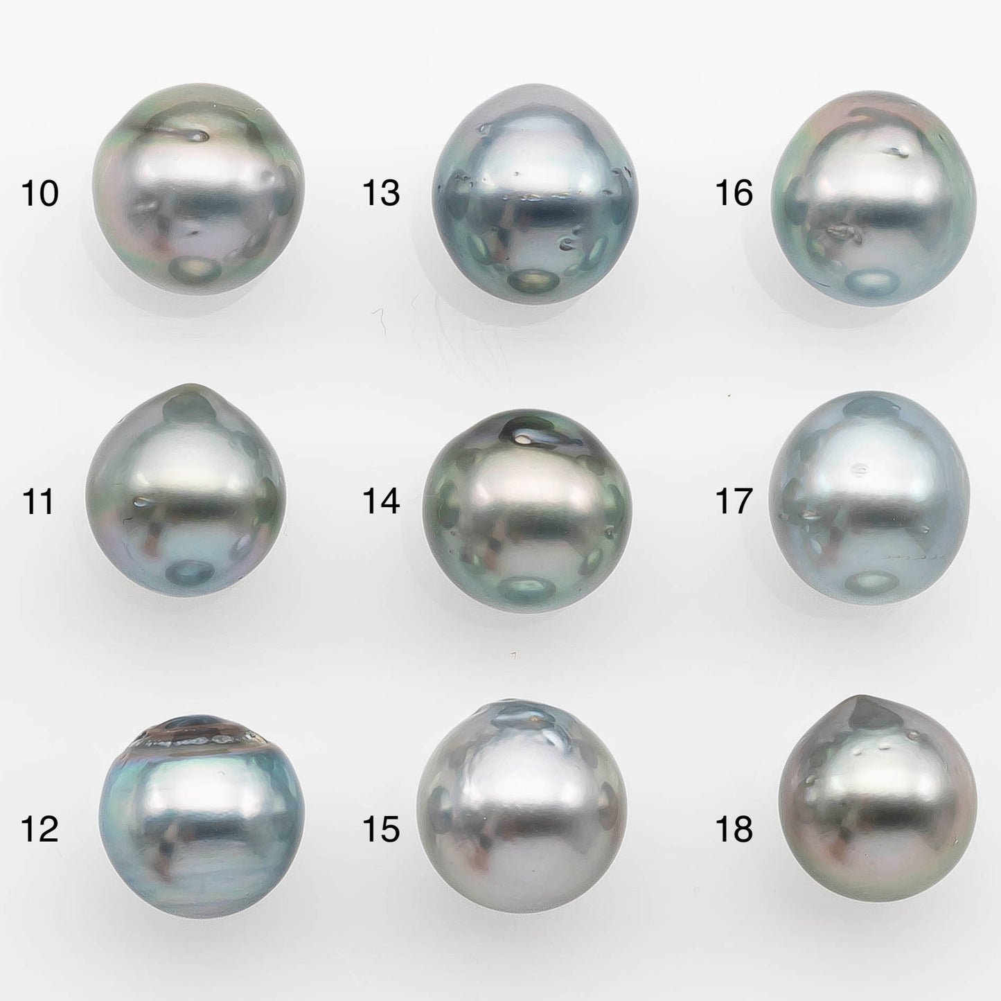 10-11mm Tahitian Pearl with High Luster and Natural Color in Silver Blue with Minor Blemishes, Loose Single Piece Undrilled, SKU # 2362TH