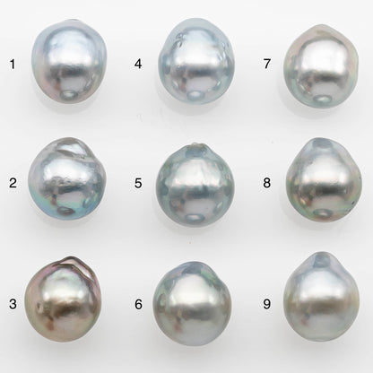 10-11mm Tahitian Pearl with High Luster and Natural Color in Silver Blue, Loose Single Piece Undrilled, SKU # 2364TH