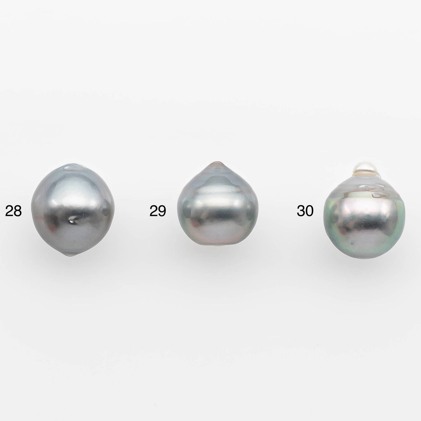 10-11mm Tahitian Pearl with High Luster and Natural Color in Silver Blue with Minor Blemishes, Loose Single Piece Undrilled, SKU # 2365TH