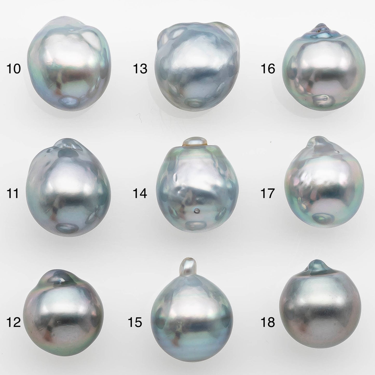 11-12mm Tahitian Pearl with High Luster and Natural Color in Silver Blue, Loose Single Piece Undrilled, SKU # 2367TH