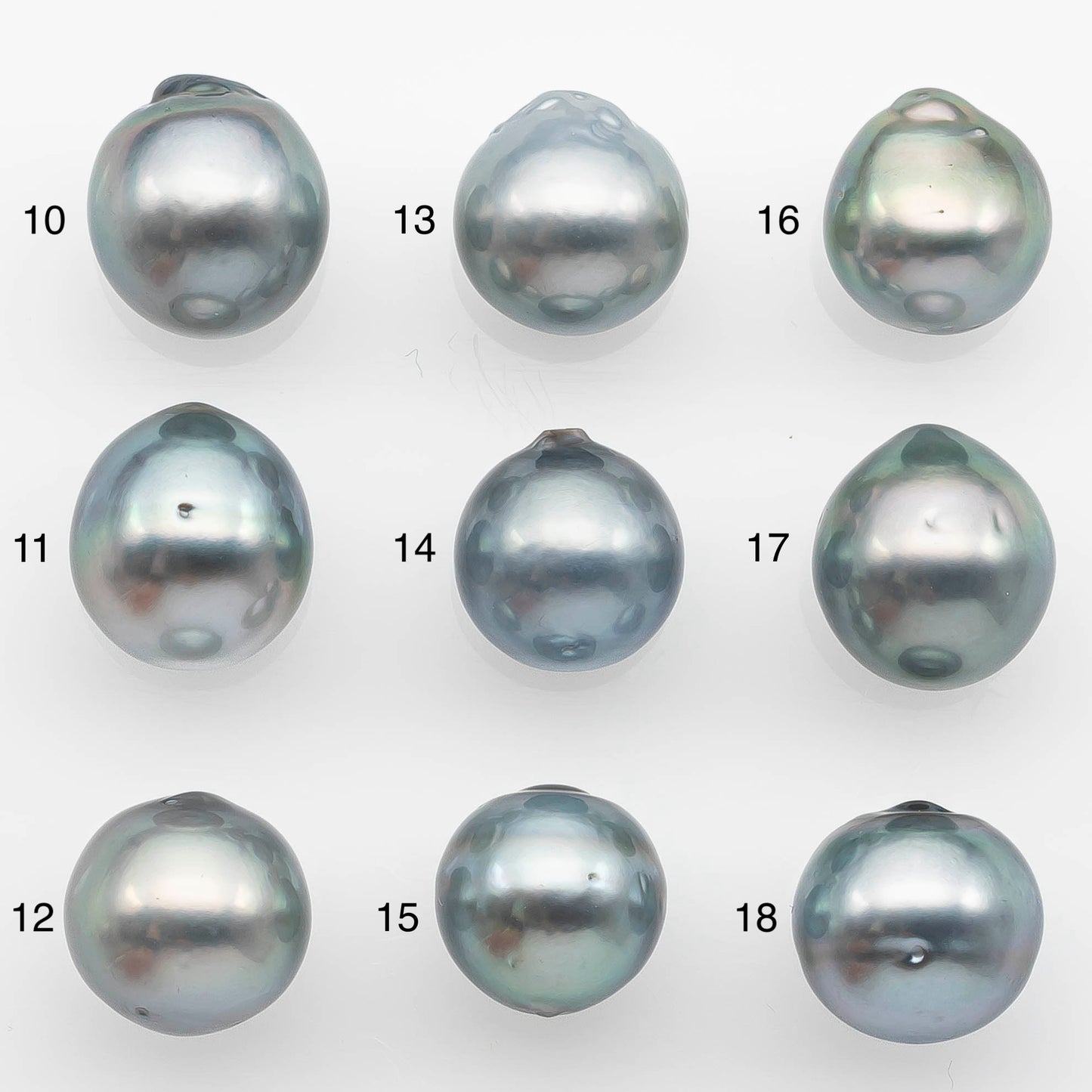 11-12mm Tahitian Pearl with High Luster and Natural Color in Silver Blue with Minor Blemishes, Loose Single Piece Undrilled, SKU # 2368TH