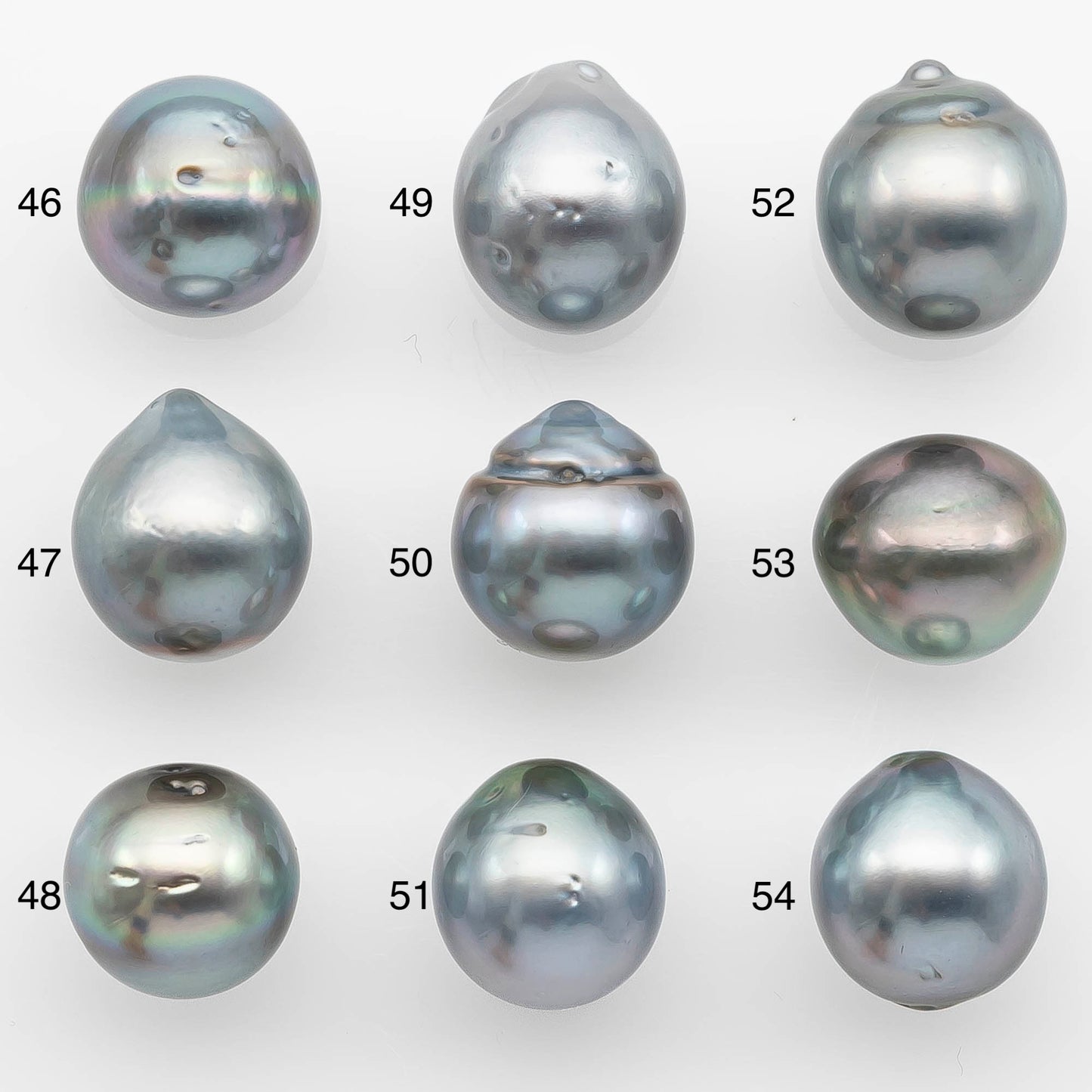 11-12mm Tahitian Pearl with High Luster and Natural Color in Silver Blue with Minor Blemishes, Loose Single Piece Undrilled, SKU # 2368TH