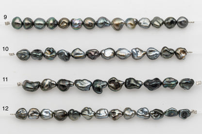 7x10mm Tahitian Keshi Pearl in Short Strand, All Natural Colors with High Luster, for Jewelry Making, SKU # 2969TH
