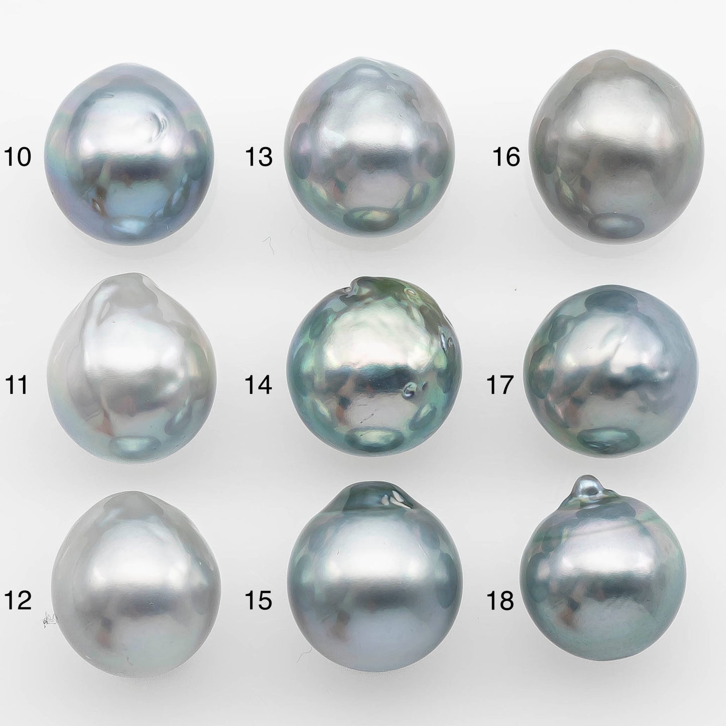 12-13mm Tahitian Pearl with High Luster and Natural Color in Silver Blue, Loose Single Piece Undrilled, SKU # 2369TH